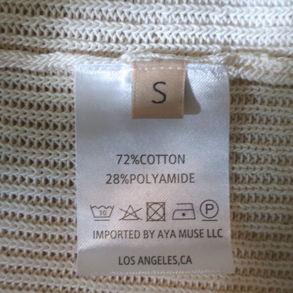 Aya Muse Berin Mock Neck Knit Maxi Dress Ivory Cotton-Blend Size Small NEW - Picture 6 of 7